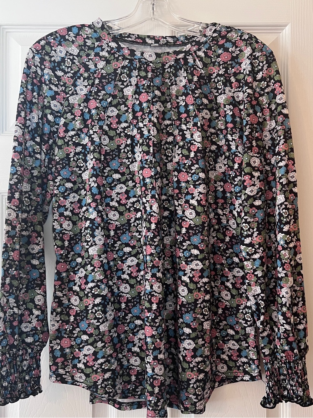 Floral Long-Sleeve Top - Black Multi
